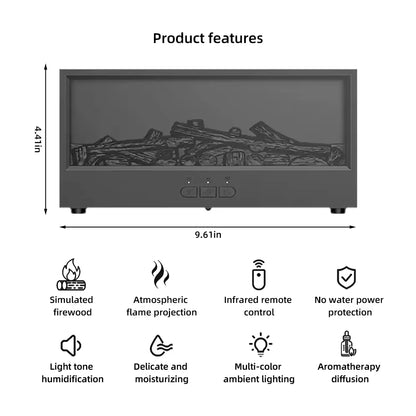 Desktop Fireplace with Atmosphere Light - Portable Simulation Fireplace Heater for Bedroom, Home, Office Decorations - Creative