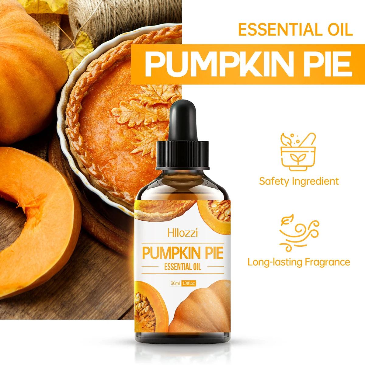 30Ml Pumpkin Pie Essential Oil for Scalp Care, Eyelashes, Nail Care, Aromatherapy, Humidifier, Diffuser, Soap Making, DIY