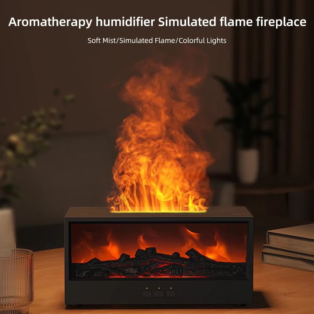 Desktop Fireplace with Atmosphere Light - Portable Simulation Fireplace Heater for Bedroom, Home, Office Decorations - Creative